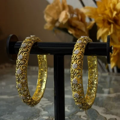 Luxury Antique Gold Plated designer Bangles