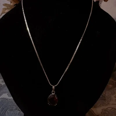Ruby Red Solitaire Pendant Necklace