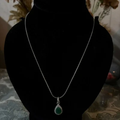 Emerald Teardrop Pendant Necklace