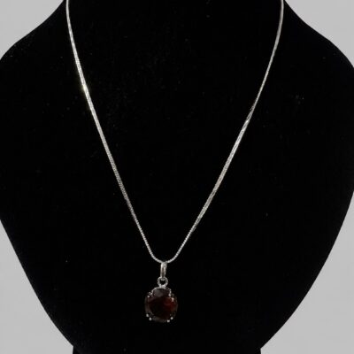 Ruby Red Solitaire Pendant Necklace