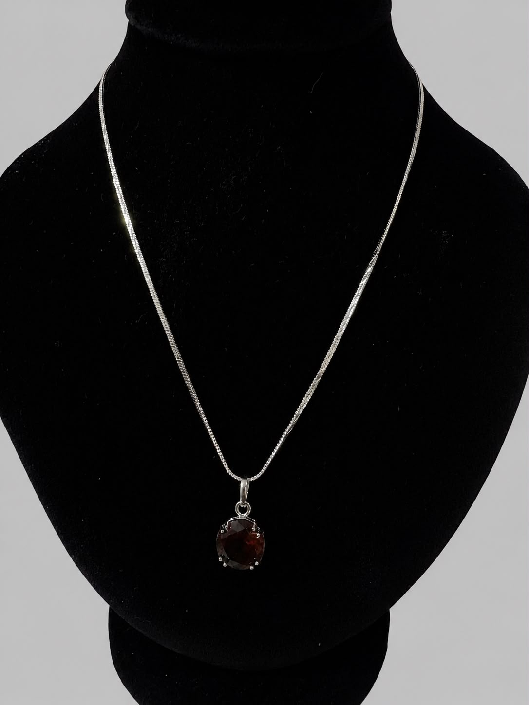 Ruby Red Solitaire Pendant Necklace