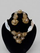 Elegant Pearl & Antique Gold Jewelry Set