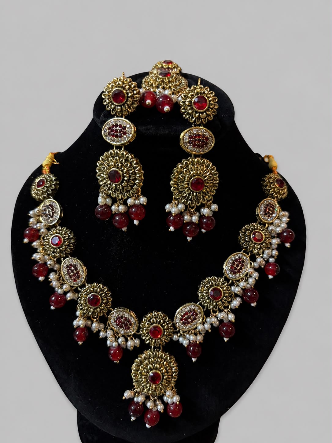 Ruby Blossom Jewelry Set