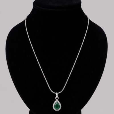 Emerald Teardrop Pendant Necklace
