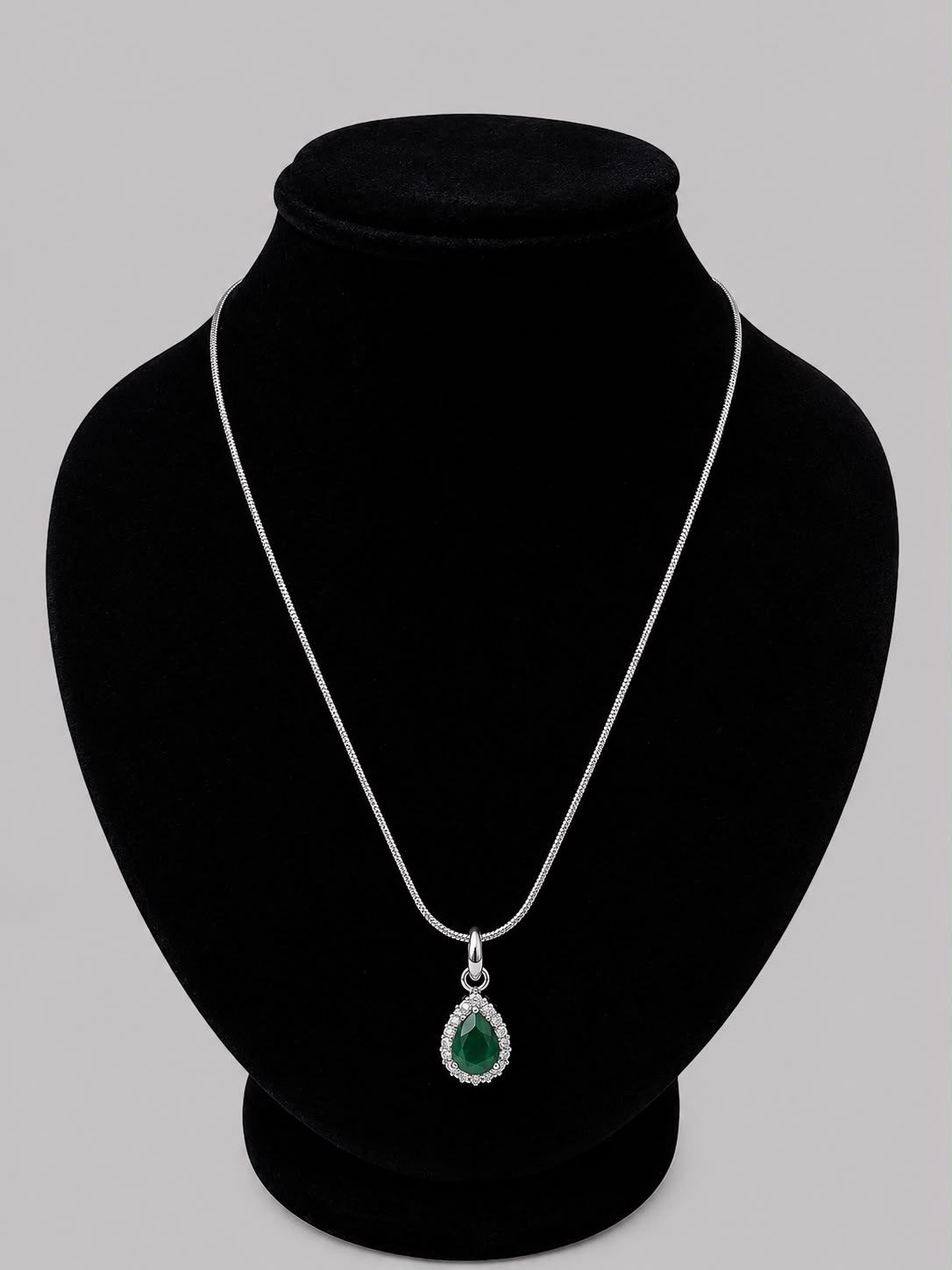 Emerald Teardrop Pendant Necklace